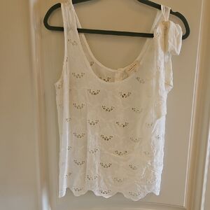 Sezane Cream Lace Tank Top